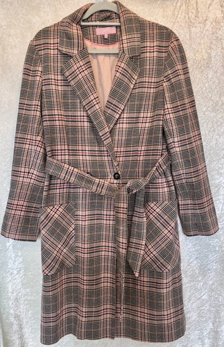 Next pink check plaid coat - pink,