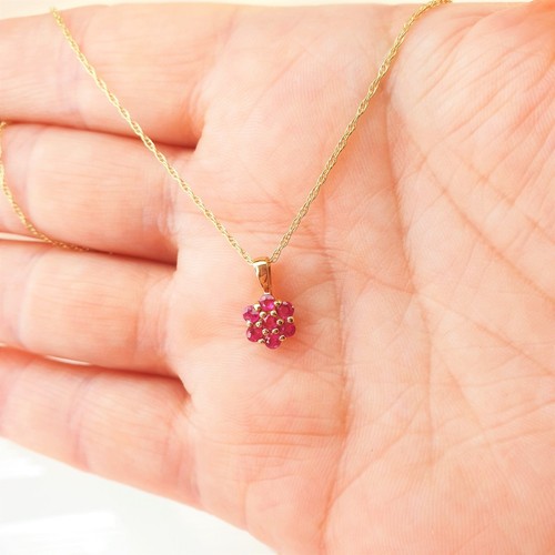 9ct gold ruby flower - gold,