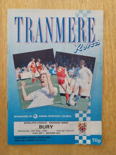 Tranmere bury 16 - bury, 16.5.90