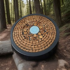 Bistro Table - Inlaid With Corks And Mosaics And Sealed With Resin