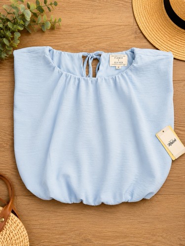 Flower feather bubble hem - feather,