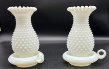 Pair of Fenton Hobnail Milk