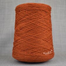 GORGEOUS SOFT WEAVING MERINO WOOL YARN RUST BROWN 400g CONE BRITISH SPUN YARN