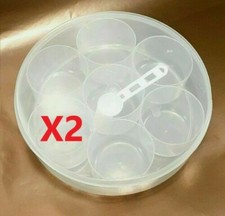 X2 Plastic Masala/Spice Dabba Airtight Compartments Multipurpose Free Spoon