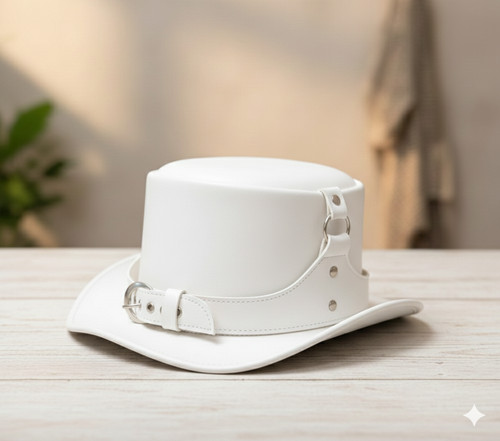 Unisex white real - leather, top