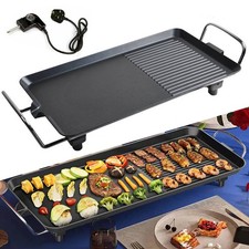 Electric Teppanyaki Table Top Grill Griddle BBQ Hot Plate Barbecue Camping