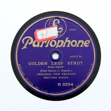 ORIGINAL NEW ORLEANS RHYTHM KINGS "Golden Leaf Strut" PARLOPHONE; Rare! [78 RPM]
