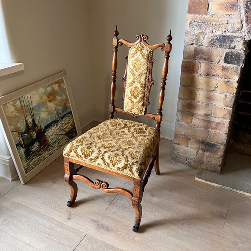 Victorian walnut side chair - victorian,