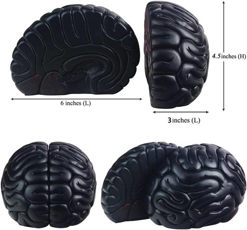 Black brain bookends pair - pair, set