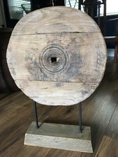 Interior Designer Piece - Wood Chinese cart wheel on stand Antique/Vintage