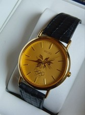 Seiko Nagano Olympics 1998 Commemorative Model Gold Excellent Condition Working