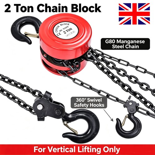 Ton chain hoist block and - ton, 3m