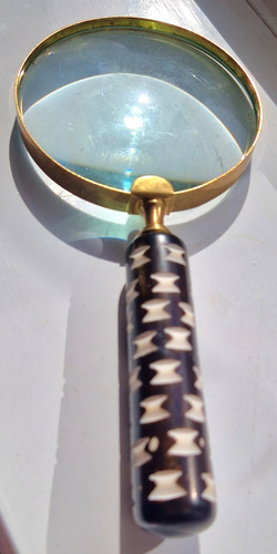 Large vintage brass magnifying - large,