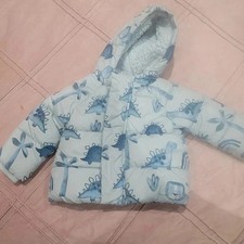 Boys NEXT Blue Dinosaur Print Padded COAT AGE 6-9 Months 