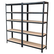 4 x Heavy Duty Boltless Shelving Rack 5 Tier Home Warehouse Shop Display Garage 