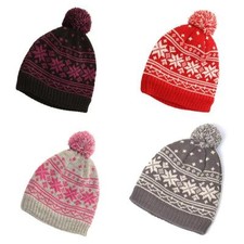 VTG Style Snowflake Bobble Hat