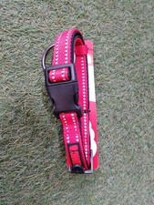 Kong Nylon Dog Collar Padded & Reflective Medium Red 35-50cm