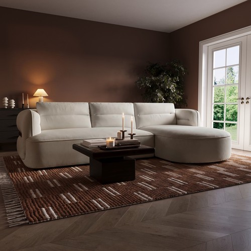 Cream chenille seater - 4,