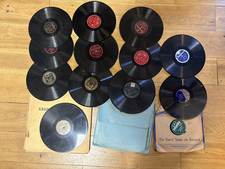 Job Lot / Bundle of 15 x Old 10" & 12" Gramophone Records 78 RPM Shellac