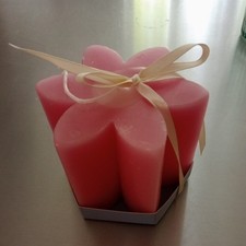 Pink Flower Shaped Decorative Candle New , 450g, 10cm
