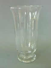 Clear Glass Hurricane Vase - Tall Footed Modern Bouquet Vase - 10" or 25.25 cm