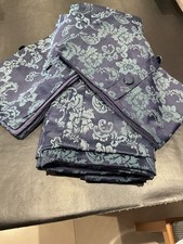 Duvet Cover with matching pillow cases Double blue and green damask pattern.