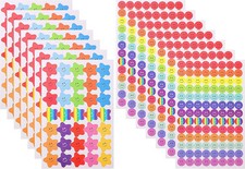 20 Sheet 1390 Pcs Happy Face Stickers, Rainbow Smiley Star Stickers, Smiley Fac