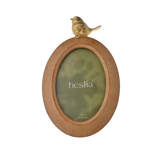 Oval frame resin wood - wood, effect
