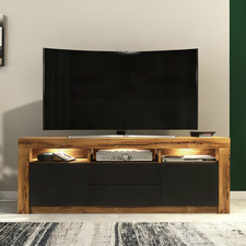 160cm TV Unit Oak & Black Matt