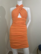 Zara Orange Ruched Halter