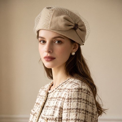 Elegant mesh bow fedora hat - mesh,