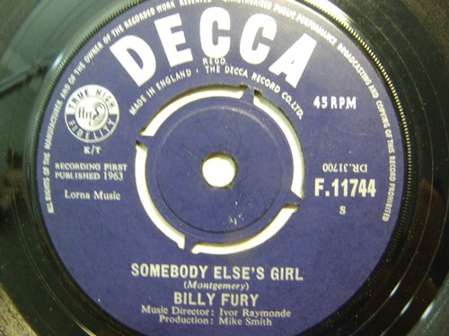 Billy fury somebody - fury,