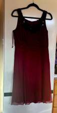 Monsoon Embellished Neckline Wine Sleeveless Silk size 12 petite