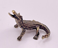 Small Brass Crocodile Aligator