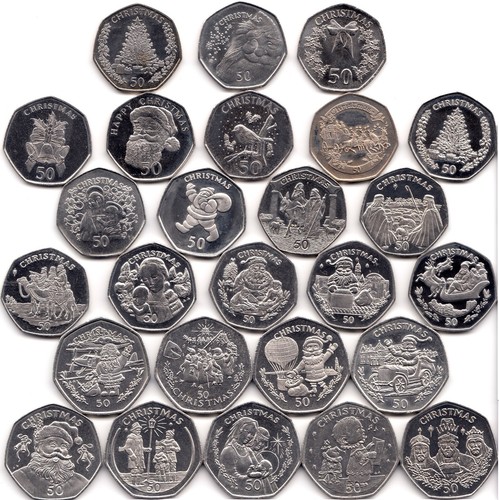 50p christmas coins 1988 - christmas,