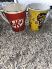 Kit Kat and Mini Egg Mugs Set of 2 Ceramic Mugs