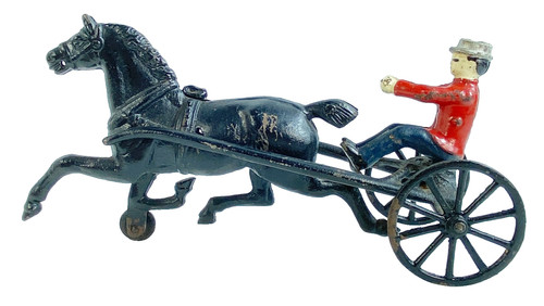 Cast iron harness racing horse - cast,