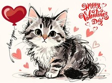 Kitten Valentine's Day Card