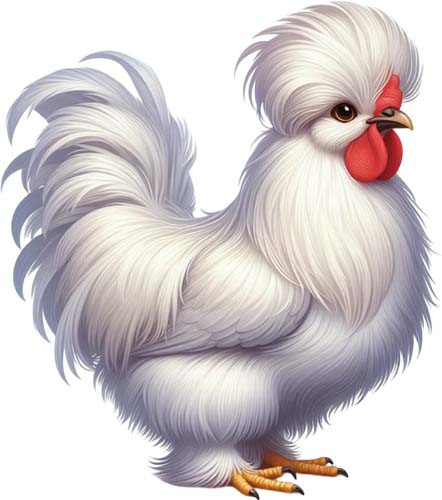 Silkie chicken watercolour - silkie,