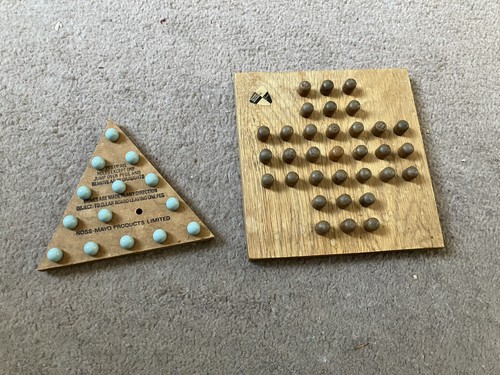 Vtg wooden solitaire - wooden,