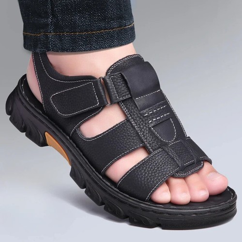 Men new beach shoes - beach, cowhide