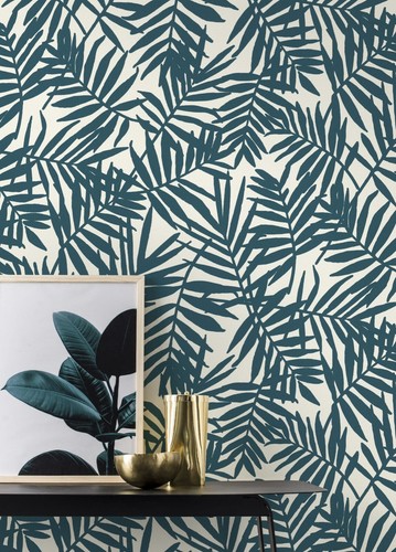 Rasch non woven green - woven, leaves