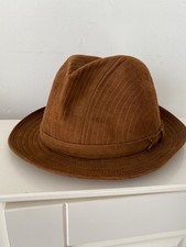 Vintage Dunn & Co England Persian Suede Trilby Hat Tan Brown Size 7
