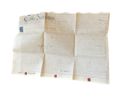 1837 vellum indenture - 1837,