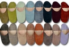 WOMENS MOROCCAN LEATHER BABOUCHE SLIPPERS SOFT SUEDE SLIDES MULES **HANDMADE**