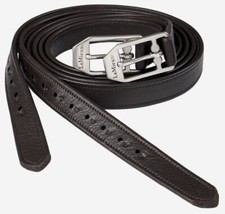 LeMieux Arika Stirrup Leathers Close Contact Nylon Core Brown/Black 130-145cm