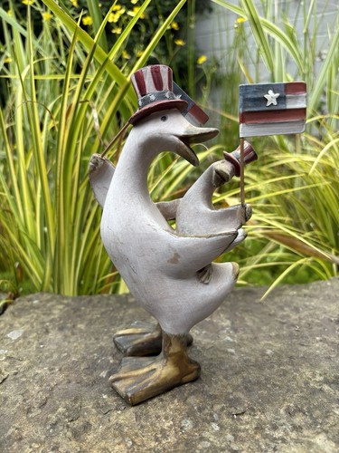 Patriotic goose figurine usa - goose,
