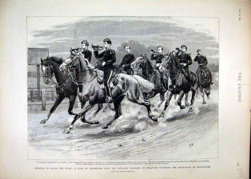 Original old antique print - old,