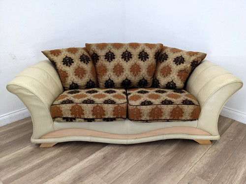 Sofa seater cream leather - cream,