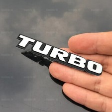 3D TURBO Logo Silver Emblem